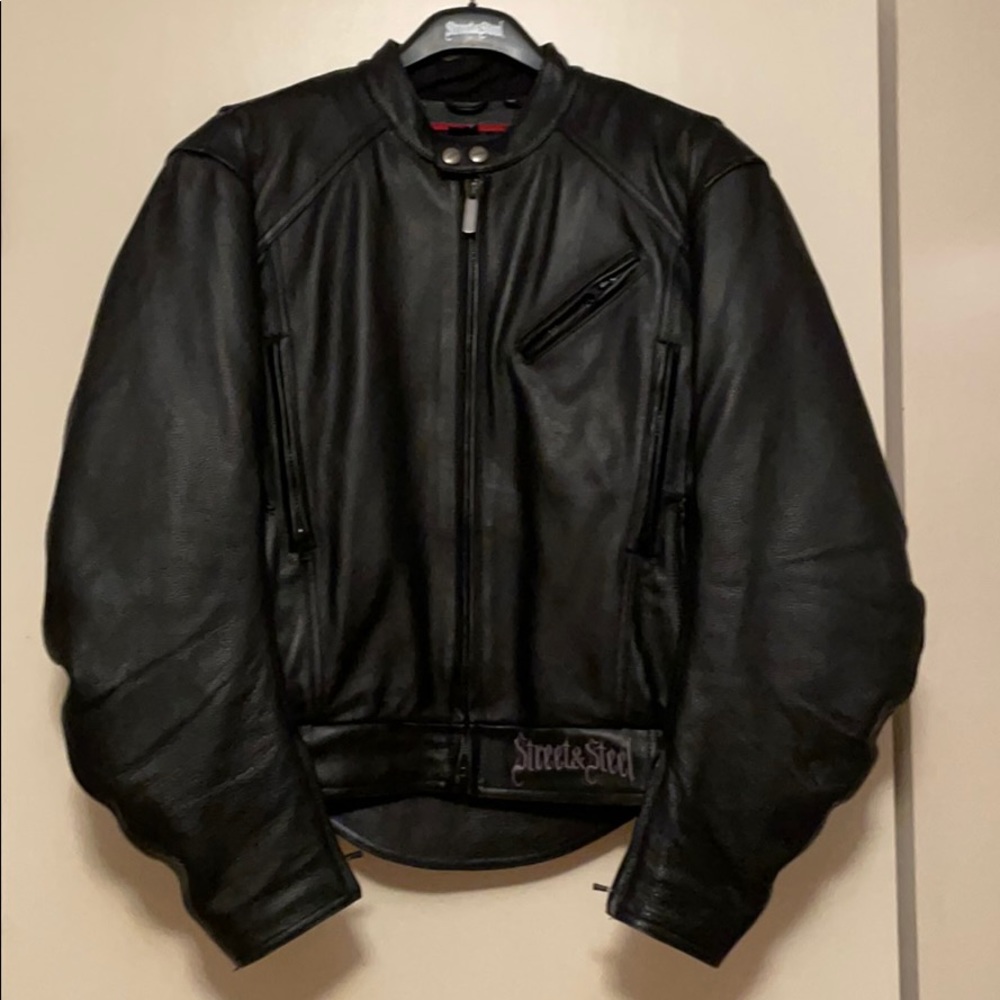 Men’s Street & Steel leather motorcycle jacket
